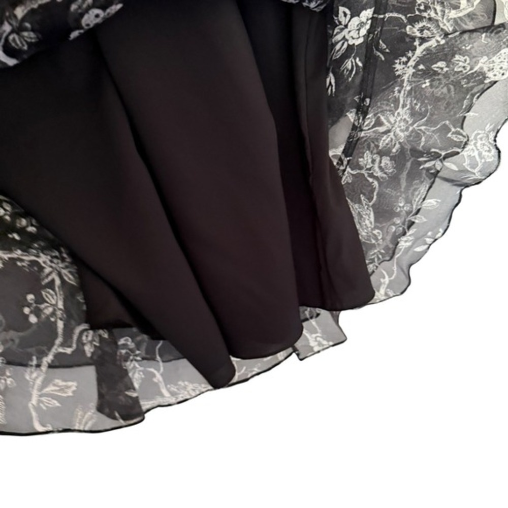 NWT Sachin & Babi Maggie Dress Jet (Black/White Print) Silk Floral Size 6 - Picture 8 of 11
